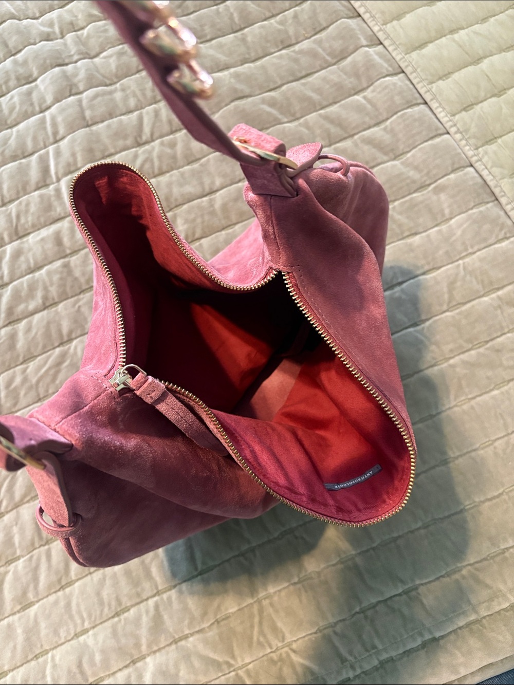 Anthropologie Belted Suede Hobo Bag (toasted marmalade) - Picture 3 of 6